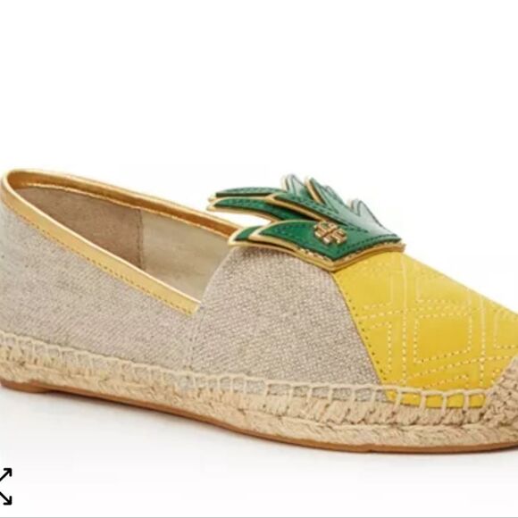 Tory Burch Women's Pineapple Espadrilles - Green and Yellow Size 5 NEW - Picture 2 of 8